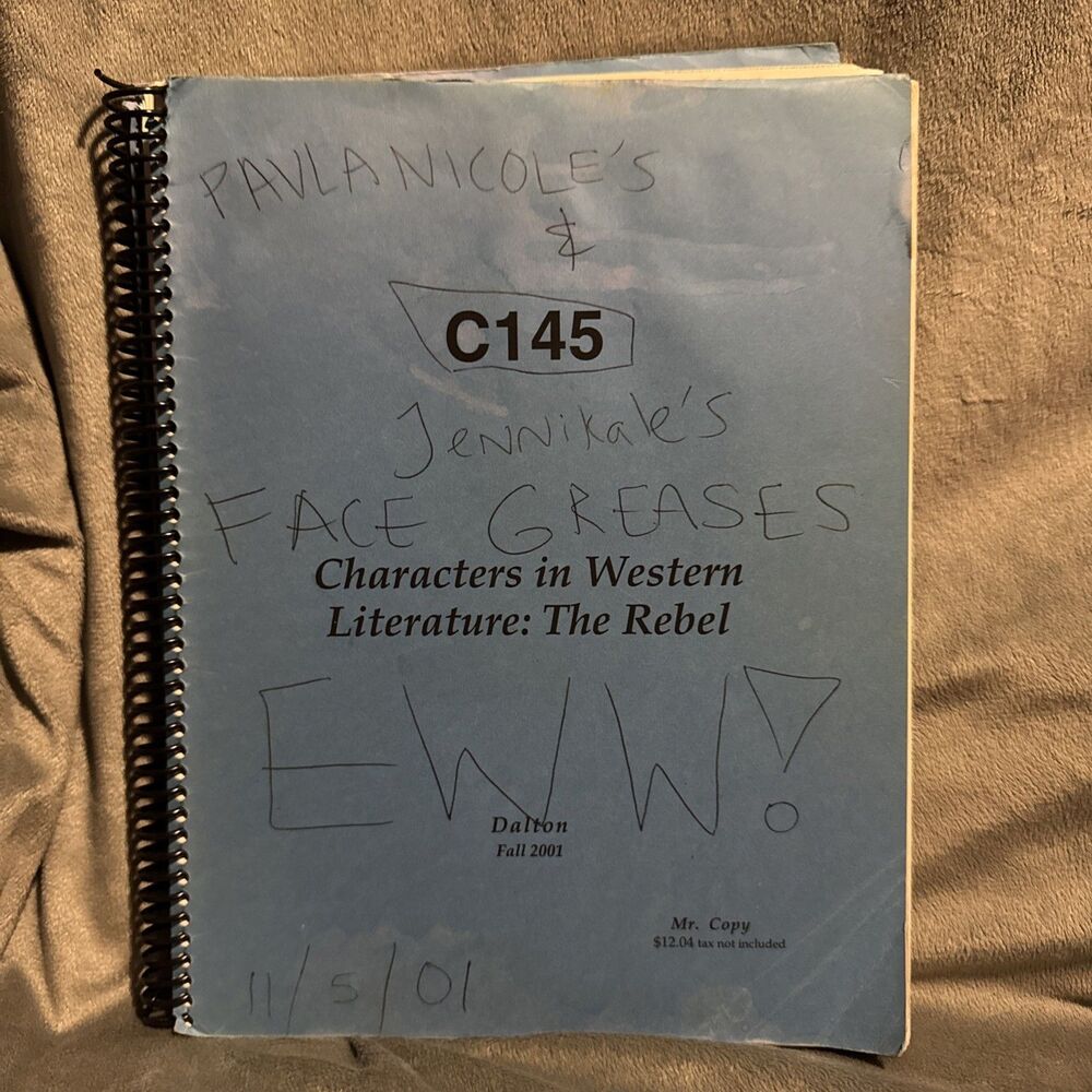 Vintage C145 Characters in Western Literature The Rebel Dalton Fall 2001 Mr Copy